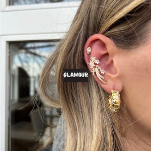 Star Ear Cuffs, Gold Ear Cuffs Ear Cuff zonder piercing, Star-oorbellen, North Star-oorbellen, Starburst-oorbellen, sierlijke Ear Cuffs, Statement Ear Cuff