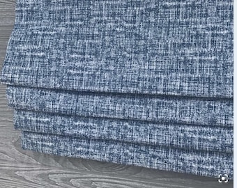 Blauer Stoff, Italienischer Denim-Stoff, Blaues Baumwollmaterial, 138 cm Breite, wird lose verkauft