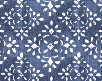 Blauer Baumwollstoff, Druck von Avila Preußisch Blau Slub Material, 138 cm breit, wird als lose Ware verkauft