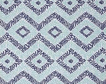 Blauer Baumwollstoff, Premium Prints Sea Diamond Vintage Indigo Material, 134 cm breit, wird als lose Ware verkauft