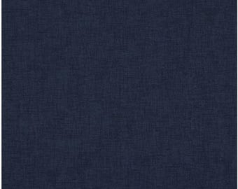 Effen blauwe stof, Jackson vintage indigo, donkerblauwe stof, blauwe katoenen stof, 54" breed, op maat gesneden verkocht
