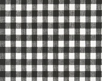 Schwarzer Stoff, Premium Prints Buffalo Plaid Ink Slub Material, 134 cm breit, wird als lose Ware verkauft