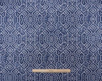 Blauer Stoff, Magnolia Home Mesa Baumwoll-Vorhangstoff, blaues Material, 134 cm breit, wird lose verkauft