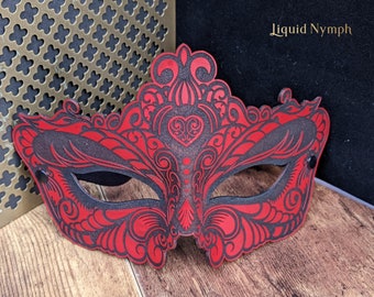 Stunning Leather Masquerade Mask Hand Molded and Mask Laser Etched  Kismask Sexy Bdsm eyes wide shut masquerade