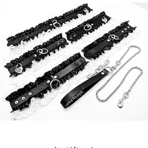 Goth Lolita BDSM Collar LOLA Bondage Fetish Choker Black Leather ...