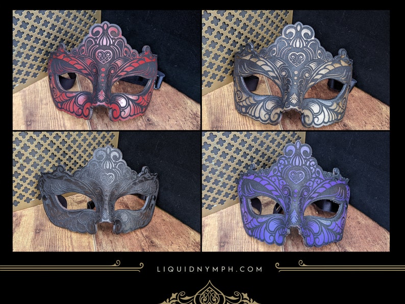 Stunning Leather Masquerade Mask Hand Molded and Mask Laser Etched Kismask Sexy BDSM eyes wide shut masquerade image 7