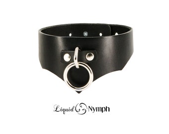 BDSM Collar Fetish Correction Posture Vampire  - Ebeaux Black Matte Leather