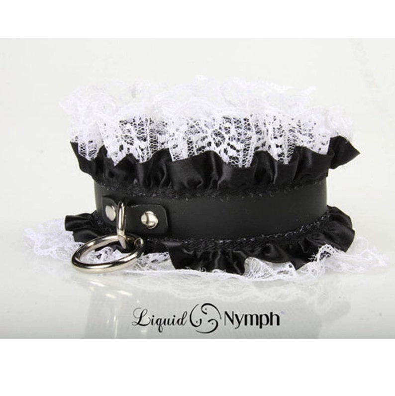 BDSM Collar French Maid CATHERINE Collar and Bondage Cuffs Etsy
