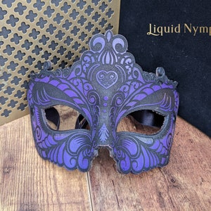 Stunning Leather Masquerade Mask Hand Molded and Mask Laser Etched Kismask Sexy BDSM eyes wide shut masquerade image 3