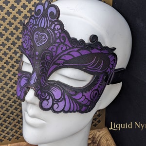 Stunning Leather Masquerade Mask Hand Molded and Mask Laser Etched Kismask Sexy BDSM eyes wide shut masquerade image 6