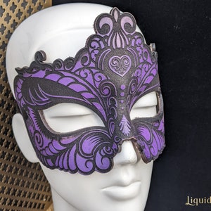 Stunning Leather Masquerade Mask Hand Molded and Mask Laser Etched Kismask Sexy BDSM eyes wide shut masquerade image 1