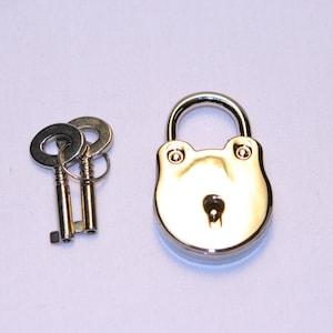 Solid 14K YELLOW GOLD Functional Working Heart Shape Padlock Lock & One Key  BDSM Slave Sub Bondage Collar