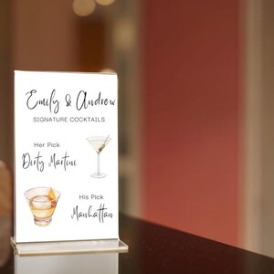 Menu baru weselnego/lista koktajli/specjalne drinki do pobrania
