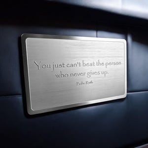 Cartello personalizzato in acciaio inox.