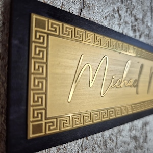 Gold Personalized Nameplate - Custom Executive/Home Sign - Premium Stainless Steel Plaque-Super Mirror etched sign