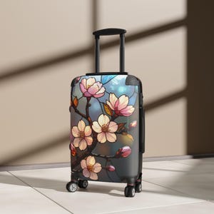 Chic Floral Suitcase, Travel Bag, Luggage, Stylish Carry-On, Vacation Gear, Spring Travel Essentials