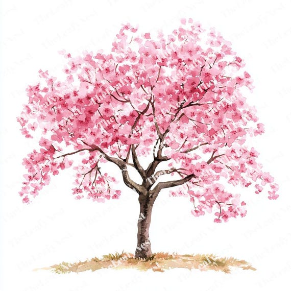 17 桜の木のクリップアート、桜の花の木のクリップアート、印刷可能な