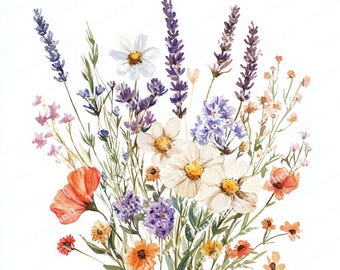 4 imágenes prediseñadas de paquetes de semillas vintage, etiquetas de flores pastel, imágenes prediseñadas florales de acuarela, JPG de alta calidad, descarga digital, revistas basura