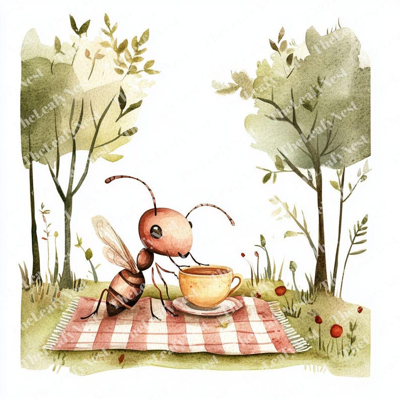 11 Tea Party Ant Clipart, Cute Picnic Bug Clipart, Garden Insect Art ...