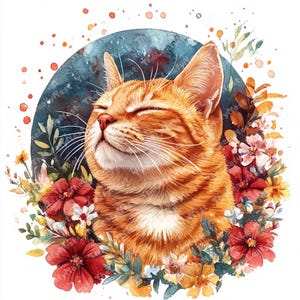 12 Katzen Clipart Bundle - Süße Katzen Illustrationen - Digitaler Download - Kommerzielle Nutzung - Hochwertige JPGs