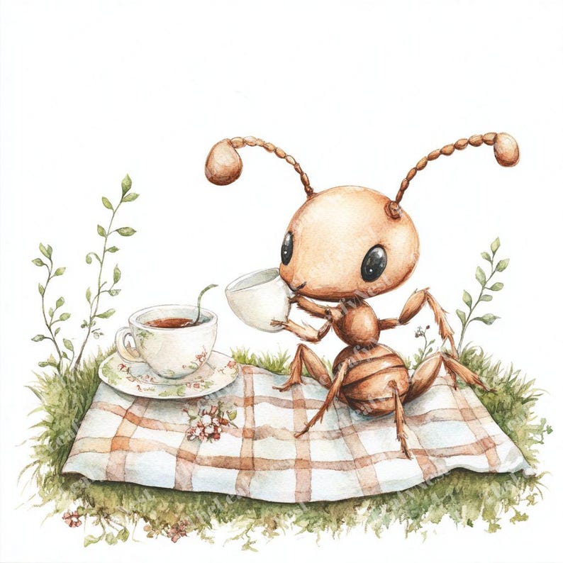 11 Tea Party Ant Clipart, Cute Picnic Bug Clipart, Garden Insect Art ...