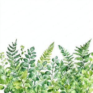 16 Fern Ivy Border Clipart, Greenery Frame Clipart, Printable Watercolor Clipart, High Quality JPGs, Digital Download, Junk Journals