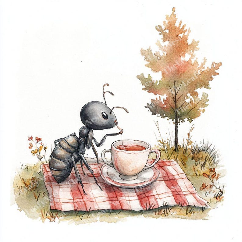 11 Tea Party Ant Clipart, Cute Picnic Bug Clipart, Garden Insect Art ...