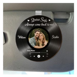 Drive Safe Car Visor Clip, gepersonaliseerd cadeau voor hem, romantisch jubileumcadeau, aangepaste aandenken voor vriend, fotoaccessoire auto,