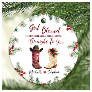 Couple Cowboy Ornament, Christmas Tree Decor, Western Themed Gift For Cowboy, Gift for Cowgirl, cowgirl boots ornament, christmas ornament