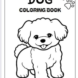 Dog Coloring Book, Instant Download, Kids Coloring Book