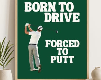 Funny Golf Wall Art – Retro Printable Golf Poster | Funny Relatable Golf Lover Poster | Mid-Century Modern Print | Golf Gift, Man Cave Decor