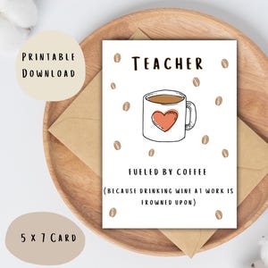 Lehrer getankt durch Kaffee druckbare Karte, Danke Lehrer, Lehrer Wertschätzung, Lehrer bestanden, Rentner, Lehrer, Schüler