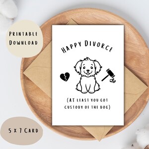 Glückliche Trennung druckbare Grußkarte, Hund Sorgerecht, Trennung Karte, Karte zur Trennung, Trennung Party, Trennung Humor Karte, sofortdownload