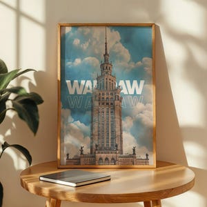 Warsaw Skyline Art Print | Palace of Culture & Science | Polish Architecture Poster | Cityscape Minimalist | Travel Decor | Digital Download