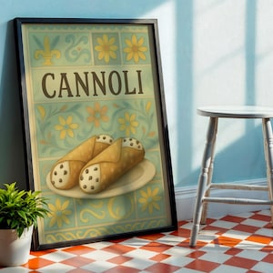 Cannoli Cross-Section Art Print Sicilian Shell Physics Poster Italian Bakery Signage Nonna’s Secret Recipe Digital Download Restaurant Aibnb