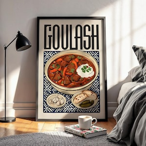 Paprikás Vermächtnis Kunstdruck | Ungarisches Gulasch Rezept Poster | Thermisches Heat Map Design | Rustikales Küchen Dekor | Restaurant Dekor Geschenk Komfort