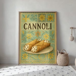 Dolce Vita Cannoli Print • Italian Dessert Art • Digital Download • Luxury Kitchen Decor • Sicily Aesthetic Poster • Creamy Pastry Wall Art