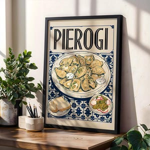 Vintage Pierogi Recipe Poster Cloud Print • Butter-Sizzle Pierogi Art Generational Fold Ritual  Comfort Food Decor • Wigilia Memory Heirloom