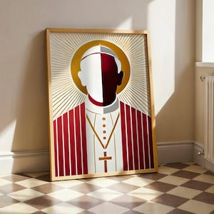 John Paul II Poster | Modern Saint Print | Catholic Wall Art | Religious Decor | Pope Portrait | Digital Download Christian home decor Faith