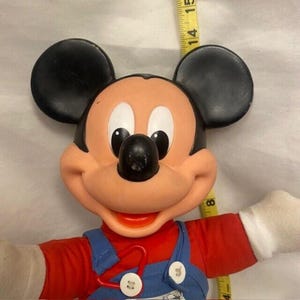 Vintage 80s Mattel Mickey Mouse Learn to Dress 15" Disney Plush Doll Overalls bild 6