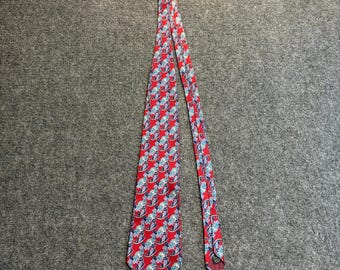Vintage Christian Dior Monsieur Mens 100% Silk Red Blue Floral Neck Tie USA