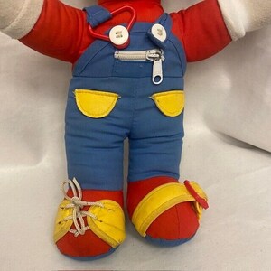 Vintage 80s Mattel Mickey Mouse Learn to Dress 15" Disney Plush Doll Overalls bild 3