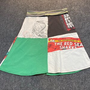 Tintin Upcycled Patchwork T-Shirt Large Skirt Handmade Eco-Friendly Comic Tee bild 5