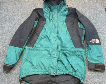 Vintage 90s North Face Gore-Tex Shell Jacket Mountain Green Black Womens Small