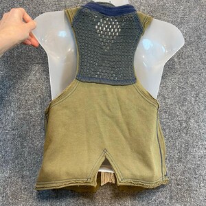 VINTAGE Y2K Free People Green Fairy Steampunk Snap Crochet Vest Womens Small image 4