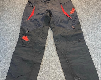 Pantalones negros de nailon estilo vintage Thor Motorcycle Racing Tech Wear para hombre, talla 36.