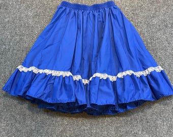 Vintage Partners Please Malco Modes Small Blue Full Square Dance Skirt Petticoat