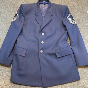 air force dress blues trench coat USAF AIR FORCE ACADEMY CADET USAFA DRESS BLUE JACKET COAT TRENCH LONG 16S