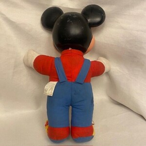 Vintage 80s Mattel Mickey Mouse Learn to Dress 15" Disney Plush Doll Overalls bild 5