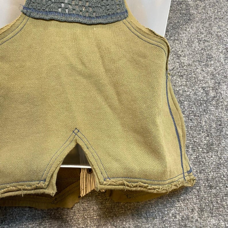 VINTAGE Y2K Free People Green Fairy Steampunk Snap Crochet Vest Womens Small image 6